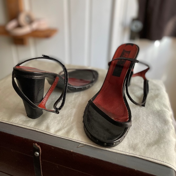 BCBG Max Azria sling Velcro heels size 38 / 7.5 - Picture 1 of 9